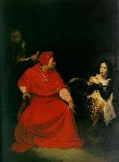 Paul Delaroche Joan of Arc is interrogated by The Cardinal of Winchester in her prison. oil painting on canvas
